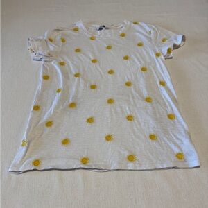 Lucky Brand White Tee with Yellow Hues girls Size Small